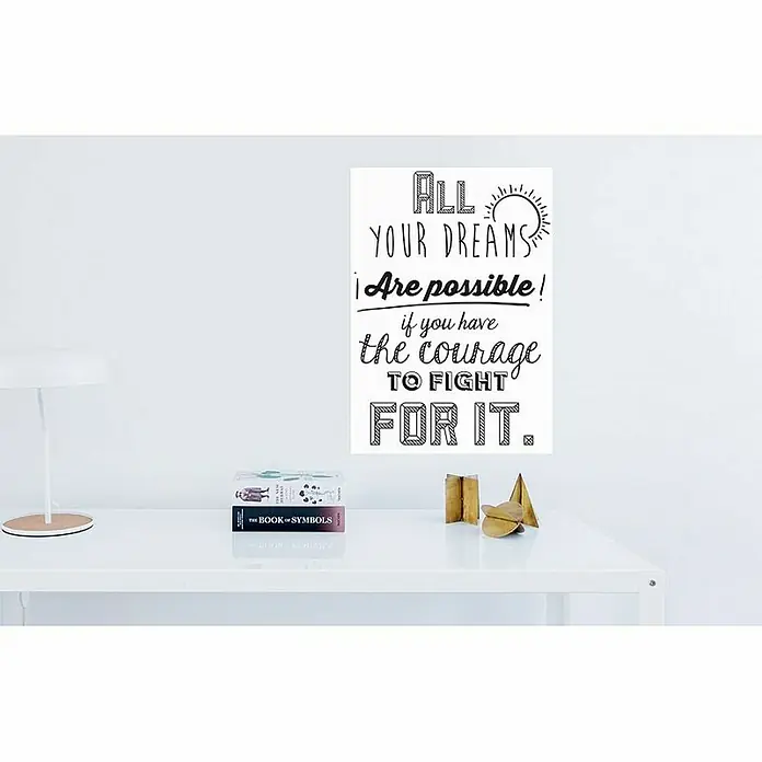 Vinilos decorativos All your dreams - 1 pieza, Negro, An x Al: 48 x 68 cm - Foto ambiente