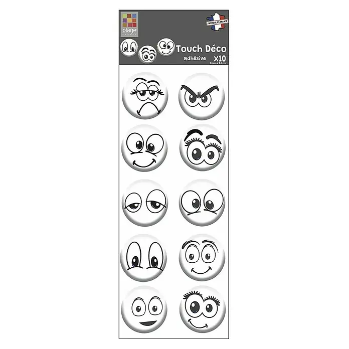 Adhesivos decorativos 3D Comics - 2,5 x 2,5 cm, 10 piezas - Vista frontal
