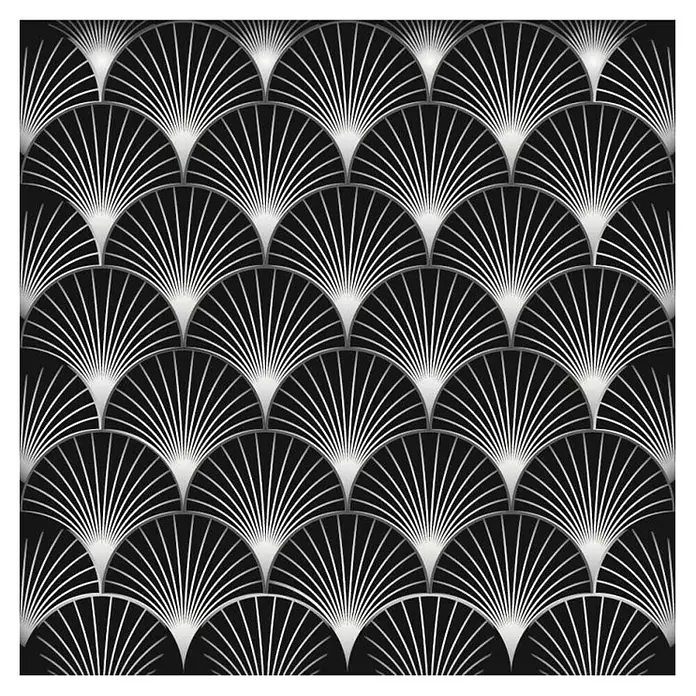 Vinilo para azulejos Arborea - 15 x 15 cm, 6 piezas, Negro - Primer plano