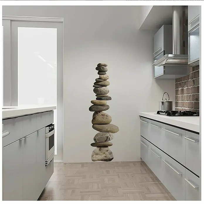 Vinilos decorativos Piedras - 1 pieza, Gris, An x Al: 48 x 68 cm - Foto ambiente