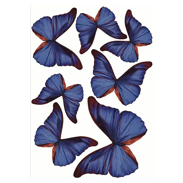 Adhesivos decorativos Mariposas 3D - An x Al: 11 x 14 cm, Violeta, 7 piezas - Vista superior