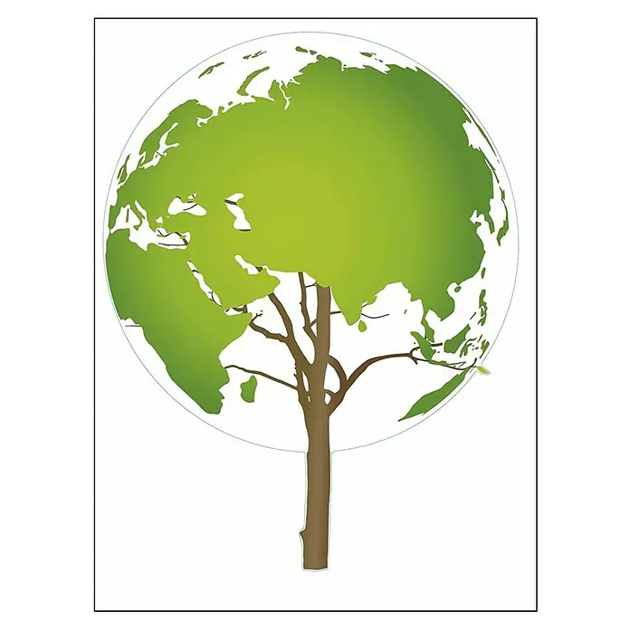 Vinilos decorativos Árbol - 1 pieza, Verde, An x Al: 48 x 68 cm - Vista superior