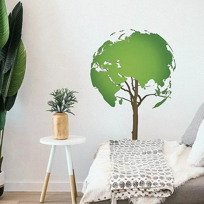 Vinilos decorativos Árbol - 1 pieza, Verde, An x Al: 48 x 68 cm - Foto ambiente