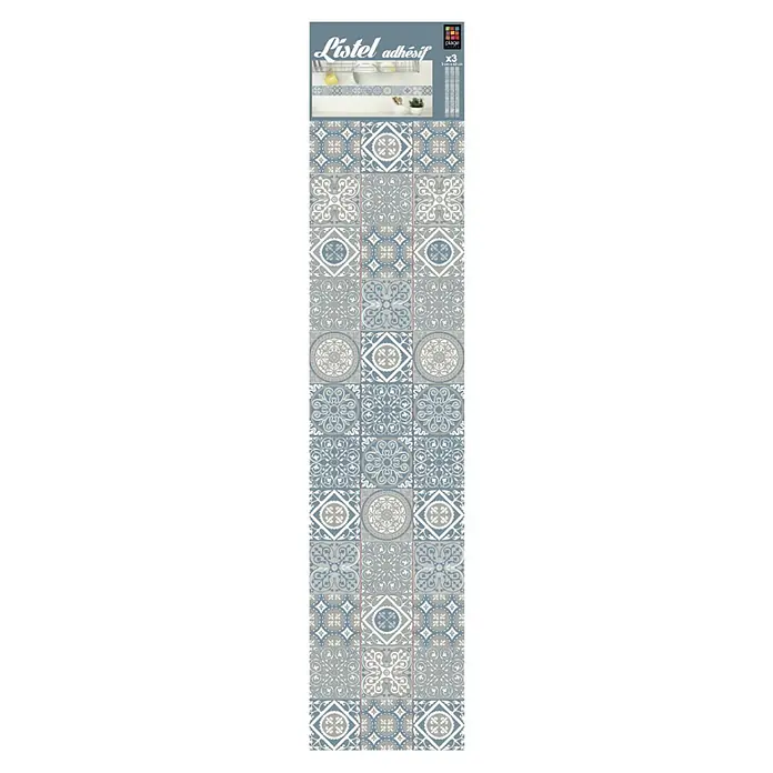 Adhesivo para cenefas Azulejos azules - An x Al: 60 x 5 cm - Vista frontal