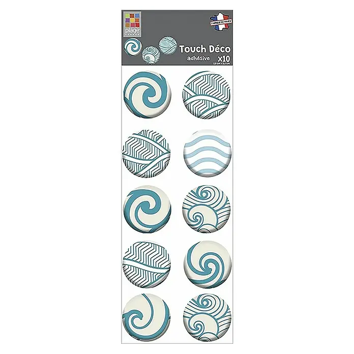 Adhesivos decorativos 3D Caracoles - 2,5 x 2,5 cm, 10 piezas - Vista frontal