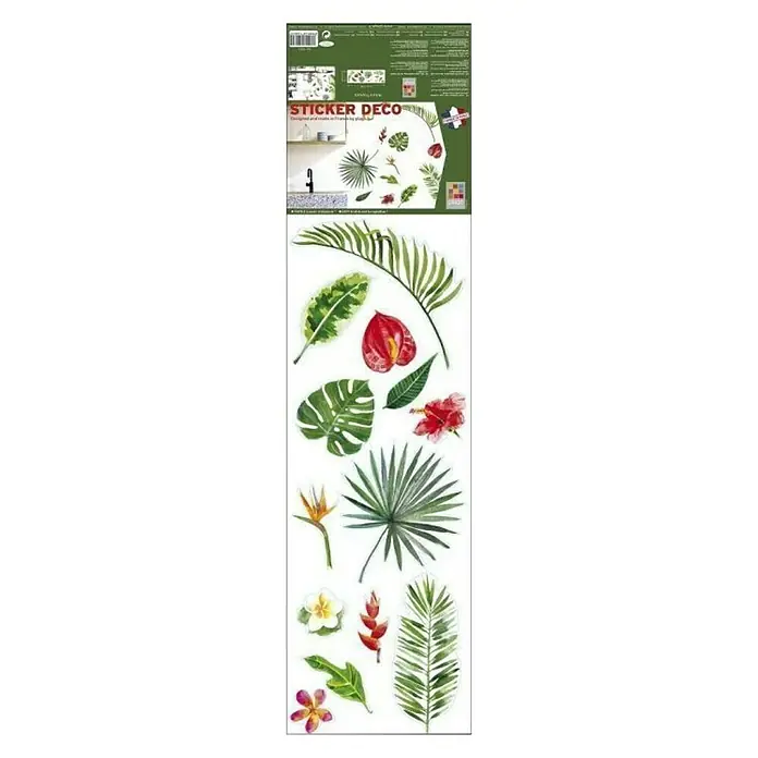 Vinilos decorativos Naturaleza tropical - 1 pieza, Multicolores, An x Al: 24 x 68 cm - Vista frontal