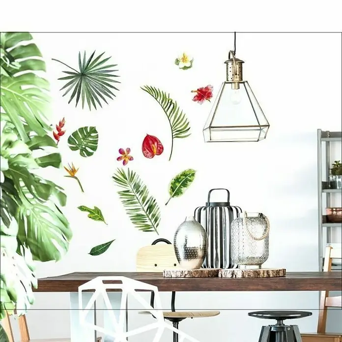 Vinilos decorativos Naturaleza tropical - 1 pieza, Multicolores, An x Al: 24 x 68 cm - Foto ambiente