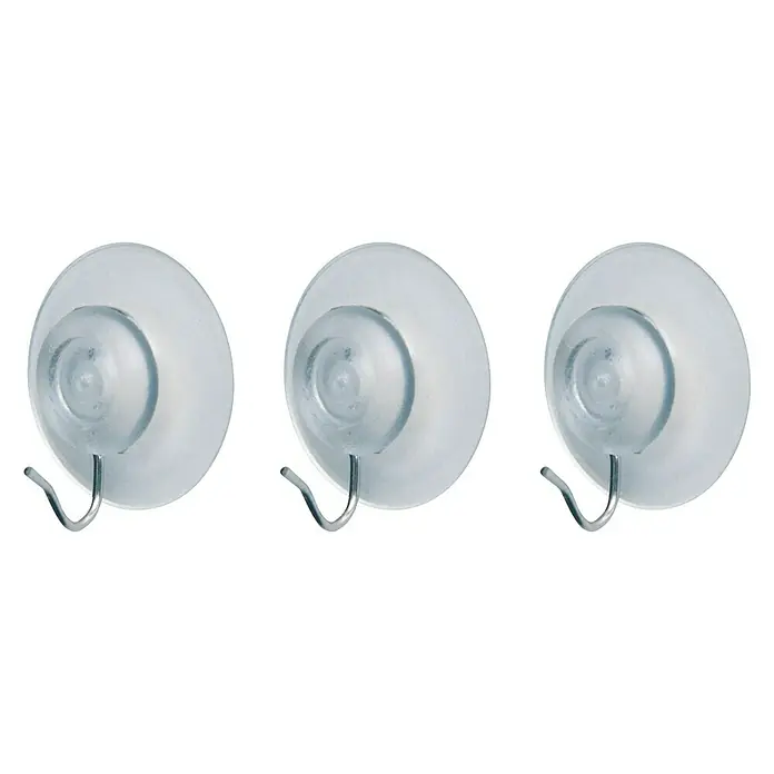 Tiger Handdoekhaak Suction - 3 st., Transparant - Diagonaal zicht