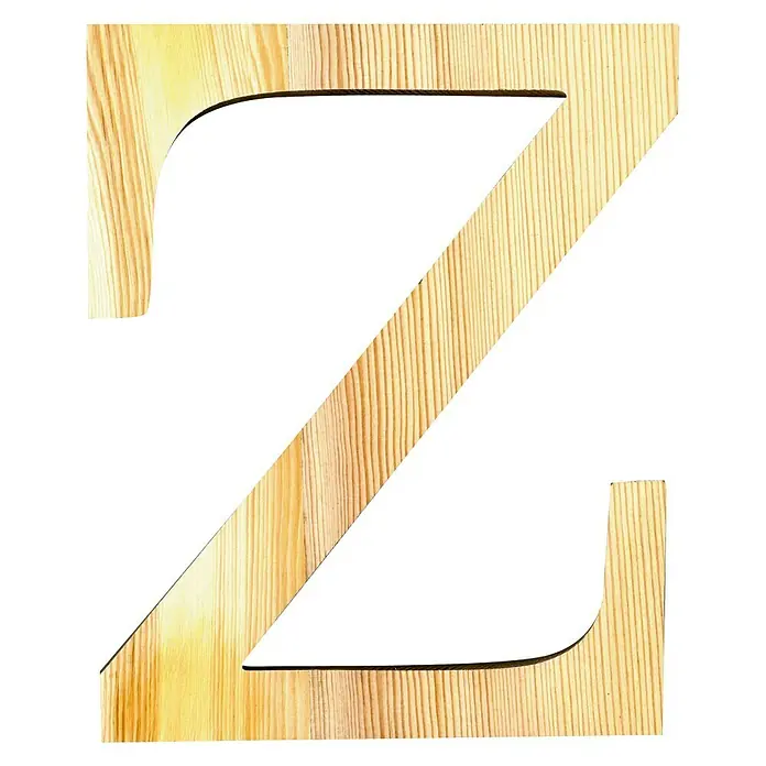 Artemio Letra de madera - Motivo: Z, L x An x Al: 19 x 1 x 19 cm, Madera