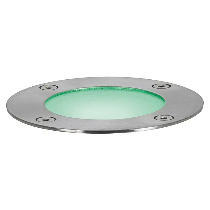 Paulmann Plug & Shine Bodeneinbauleuchte - 3,6 W, Silber, Ø x H: 9,6 x 9,2 cm - Diagonale Ansicht