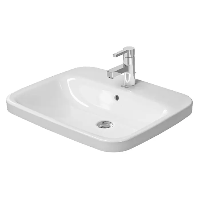 Duravit DuraStyle Einbauwaschbecken - 61,5 x 49,5 cm, Mit schmutzabweisender Glasur, Hahnloch: Mitte, Mit Überlauf, Weiß - Vorderansicht
