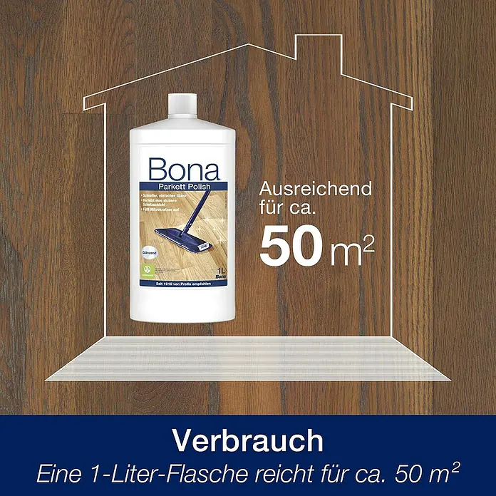 Bona Pflegemittel Polish - 1 l, Glänzend, Geeignet für: Parkett - Informationsansicht