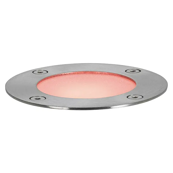 Paulmann Plug & Shine Bodeneinbauleuchte - 3,6 W, Silber, Ø x H: 9,6 x 9,2 cm - Diagonale Ansicht