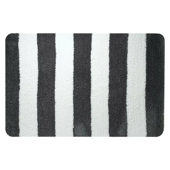 Sealskin Badkamermat Linje - 90 x 60 cm, Grijs, Wit, 100% Polyester - Bovenaanzicht