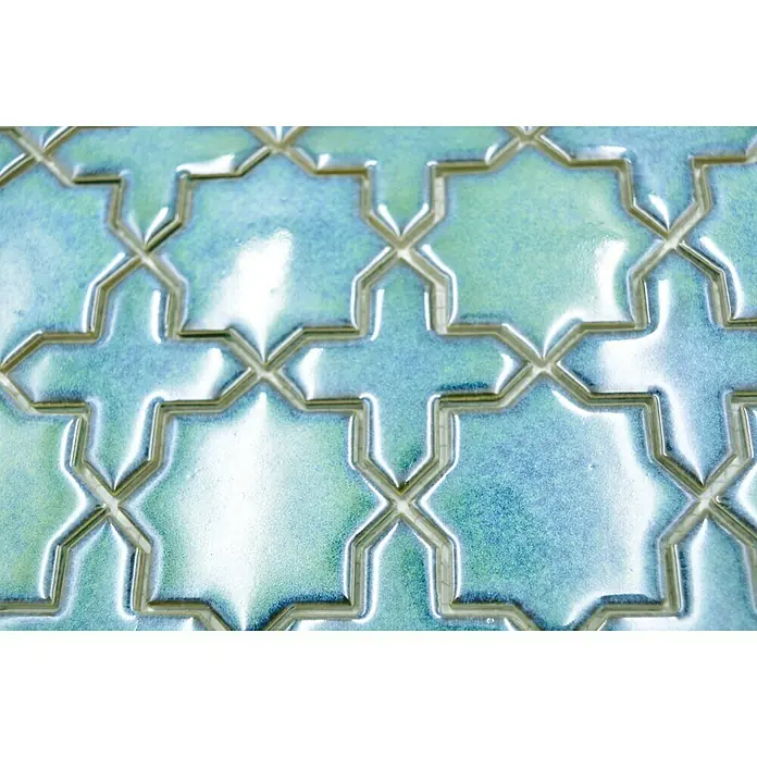 Mozaïektegel starmix CG SXS 10 - 29,6 x 29,6 cm, Groen, Glanzend - Close-up