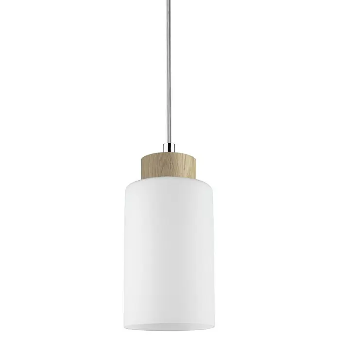 Spotlight Pendelleuchte Bosco - 60 W, L x B x H: 75 x 9,5 x 110 cm, Geölte Eiche/Transparent/Weiß, E27 - Detailaufnahme