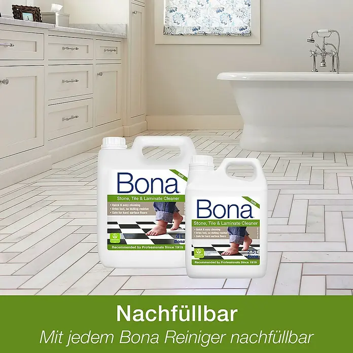 Bona Fliesen- & Laminatreiniger - 0,85 l, Sprühreiniger-Kartusche - Informationsansicht