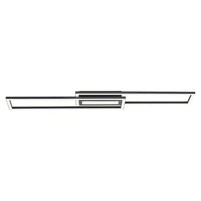 LeuchtenDirekt LED-Deckenleuchte Asmin - 48 W, L x B x H: 95 x 17,5 x 5 cm, Schwarz - Diagonale Ansicht