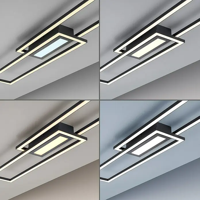 LeuchtenDirekt LED-Deckenleuchte Asmin - 48 W, L x B x H: 95 x 17,5 x 5 cm, Schwarz - Anwendungsbeispiel