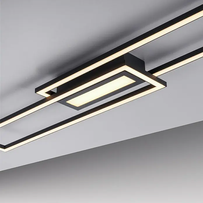 LeuchtenDirekt LED-Deckenleuchte Asmin - 48 W, L x B x H: 95 x 17,5 x 5 cm, Schwarz - Detailaufnahme