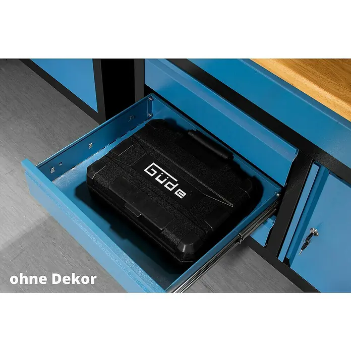 Güde Werkbank GW 3/1 - L x B x H: 60 x 120 x 85 cm, Anzahl Schubladen: 4 Stk., Blau/Schwarz - Informationsansicht