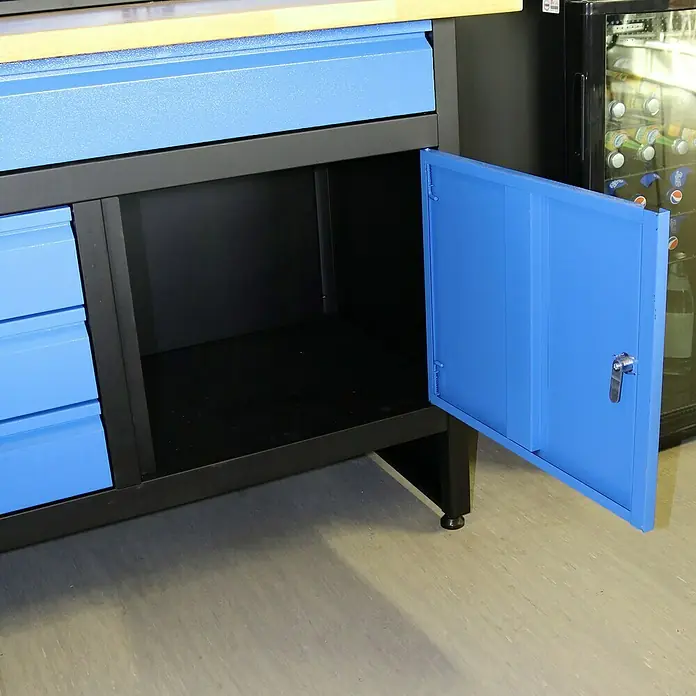 Güde Werkbank GW 3/1 - L x B x H: 60 x 120 x 85 cm, Anzahl Schubladen: 4 Stk., Blau/Schwarz - Stimmungsaufnahme