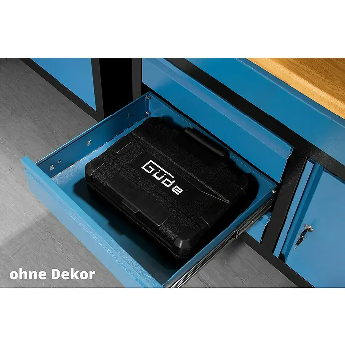 Güde Werkbank GW 5/1 - L x B x H: 60 x 120 x 85 cm, Anzahl Schubladen: 5 Stk., Blau/Schwarz - Informationsansicht
