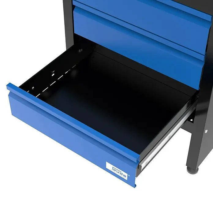 Güde Werkbank GW 6/1 XL - L x B x H: 60 x 171,2 x 85 cm, Anzahl Schubladen: 6 Stk., Blau/Schwarz - Detailaufnahme