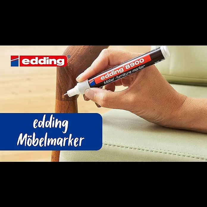 Edding Marcador permanente para muebles - Grosor de trazo: 1,5 mm - 2 mm, Haya claro - Marcador para muebles