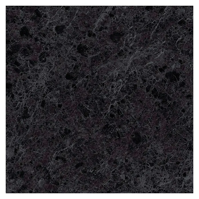 Feinsteinzeugfliese Marble Mix - L x B: 60 x 60 cm, Hochglänzend, Schwarz - Draufsicht