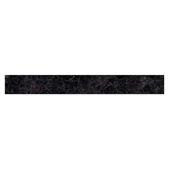 Sockelfliese Marble Mix - L x B: 60 x 8 cm, Schwarz, Hochglänzend - Draufsicht