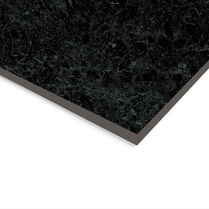 Feinsteinzeugfliese Marble Mix - L x B: 60 x 60 cm, Hochglänzend, Schwarz - Detailaufnahme
