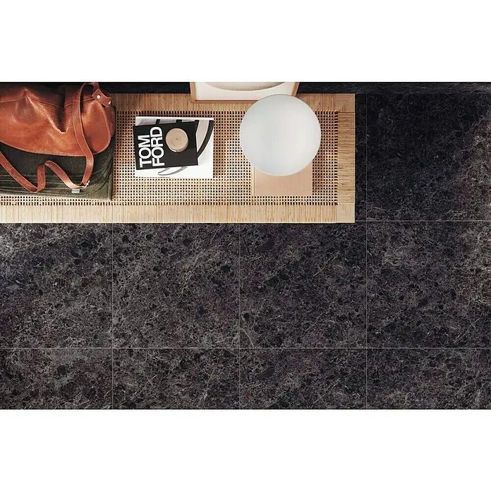 Feinsteinzeugfliese Marble Mix - L x B: 60 x 60 cm, Matt, Schwarz - Stimmungsaufnahme