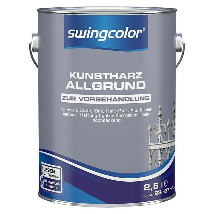 swingcolor Allgrund Kunstharz - Grau, 2,5 l, Lösemittelbasiert - Vorderansicht