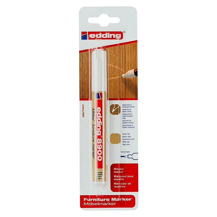 Edding Marcador permanente para muebles - Grosor de trazo: 1,5 mm - 2 mm, Haya claro - Vista frontal