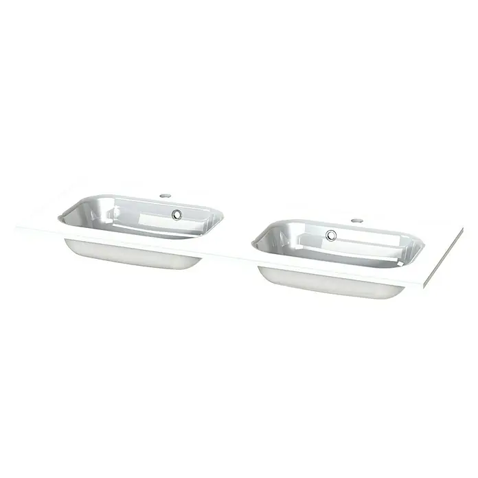 Tiger S-Line Wastafel Oval - 120,2 x 45,2 cm, Glanzend Wit - Diagonaal zicht