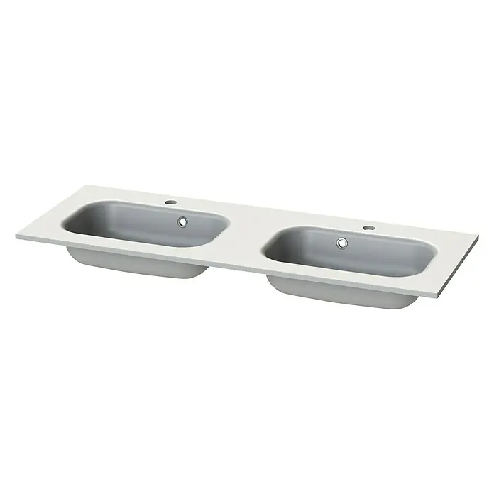 Tiger S-Line Wastafel Oval - 120,2 x 45,2 cm, Mat Wit - Diagonaal zicht