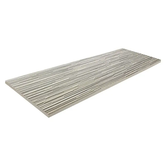 Wandfliese Layers Dekor - 30 x 90 cm, Grau, Matt - Diagonale Ansicht