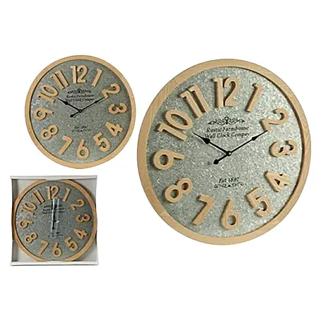 Reloj de pared redondo rústico