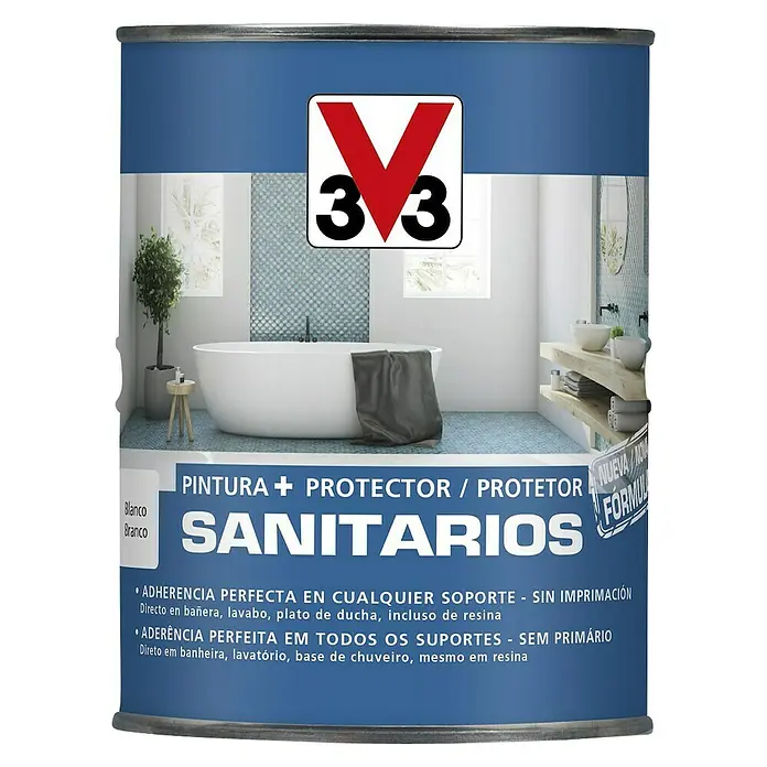 V33 Esmalte Sanitario - Blanco, 1 l - Vista frontal