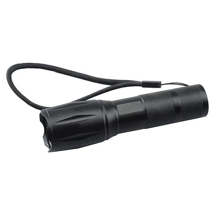 BAUHAUS LED-Taschenlampe - Batteriebetrieben, Schwarz, 120 lm - Diagonale Ansicht