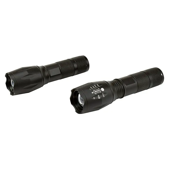 BAUHAUS LED-Taschenlampe - Batteriebetrieben, Schwarz, 120 lm - Diagonale Ansicht