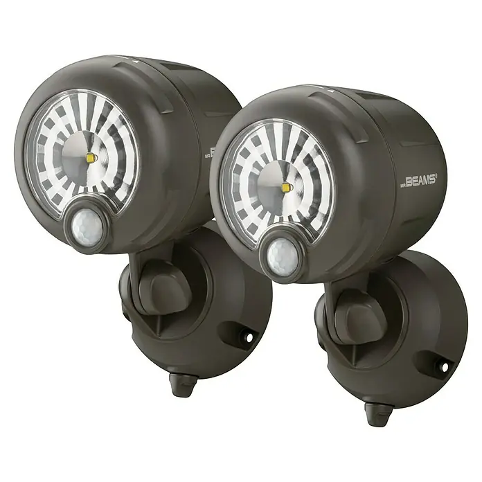 Mr. Beams LED-Strahler - Braun, L x B x H: 11 x 1,7 x 9 cm, 2 Stk. - Diagonale Ansicht