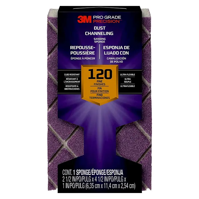3M Pro Grade Precision Schuurspons - Korreling: 120 - Vooraanzicht