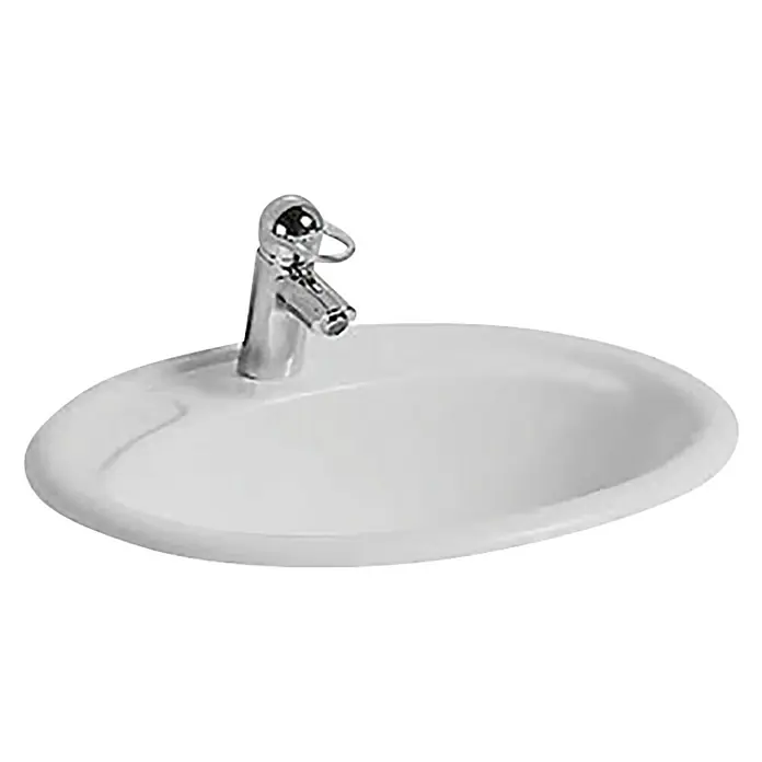 Laufen Waschtisch Vienna - 43 x 55,5 cm, Ohne Spezialglasur, Hahnloch: Mitte, Weiß - Diagonale Ansicht