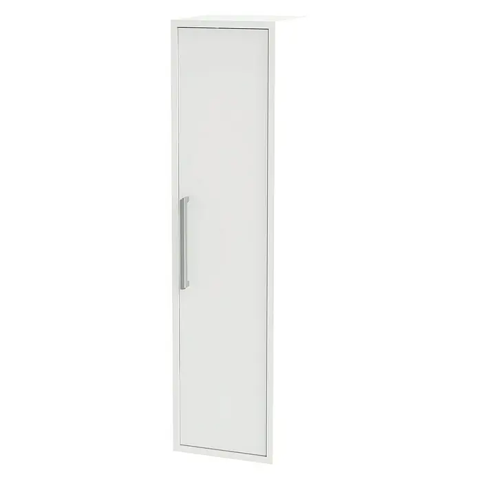 Tiger Boston Hoge kast - 40 x 35 x 160 cm, Hoogglans Wit - Diagonaal zicht