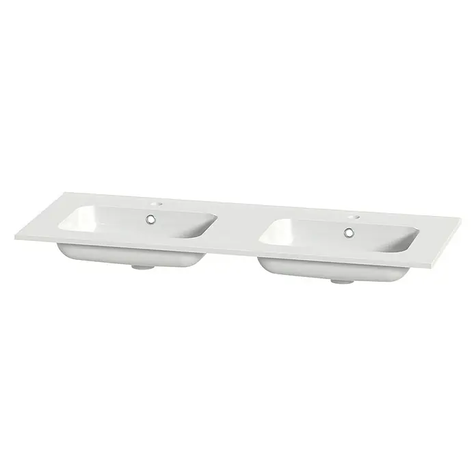 Tiger S-Line Wastafel Liro - 121 x 46,5 cm, Wit - Diagonaal zicht