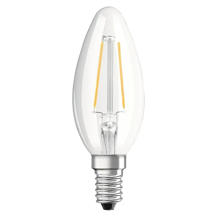 Voltolux LED-Leuchtmittel Filament Kerze - E14, 2 W, B35, 250 lm, Warmweiß - Vorderansicht