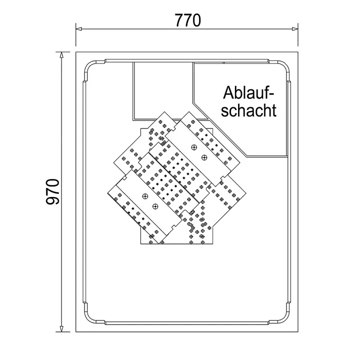 Ottofond Duschwannenträger Manila - 97 x 77 cm, Expandiertes Polystyrol, Weiß - Ansicht von oben