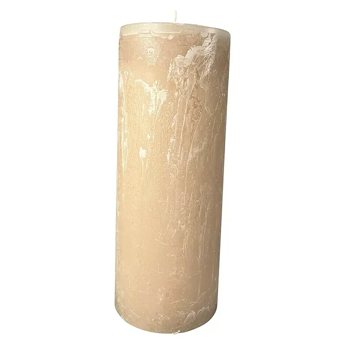 Stumpenkerze Rustic Safe - Ø x H: 10 x 25 cm, Sahara - Vorderansicht